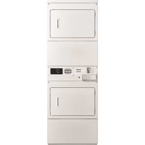 7.4 cu. ft. 240-Volt White Electric Double Stacked Commercial Dryer Coin Operated