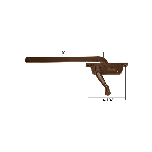Right Hand Bronze Casement Window Operator with 9" Arm for Fenestra Windows