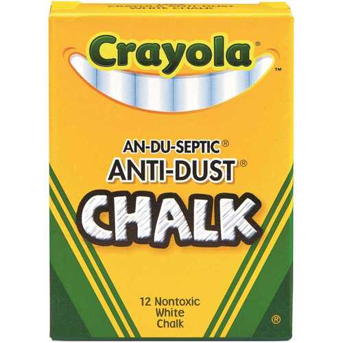 Nontoxic Anti-Dust Chalk in White (12 Sticks/Box)