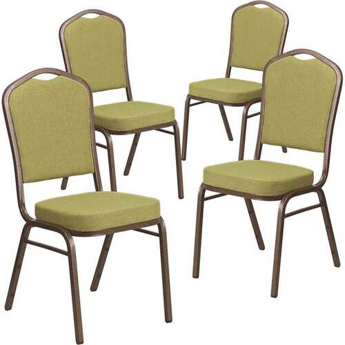 Moss Fabric/Gold Vein Frame Banquet Stack Chair