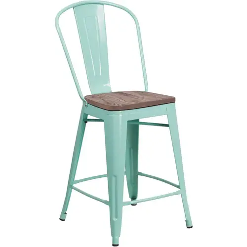 24 in. Mint Green Bar Stool