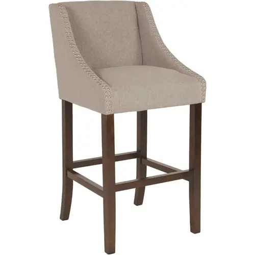 28 in. Light Gray Fabric Bar Stool Color/Finish Family