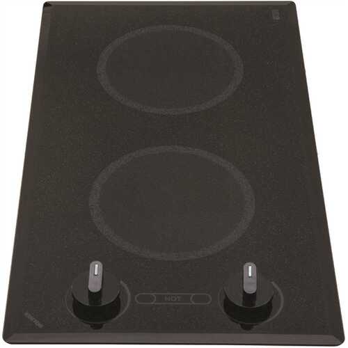 Mediterranean Series 12 in. Smooth Glass Radiant Electric Cooktop in Black with 2 Elements