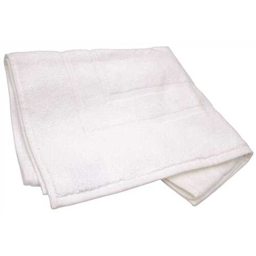 White 22 in. x 34 in., 9.50 lbs. Bath Mat with Double Frame Dobby Border