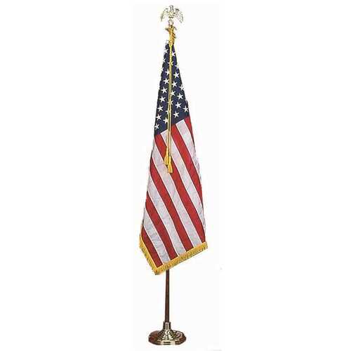 Valley Forge 35241270 Deluxe 3 ft. x 5 ft. Nylon U.S. Flag Indoor Presentation Set with 8 ft. Oak Flagpole