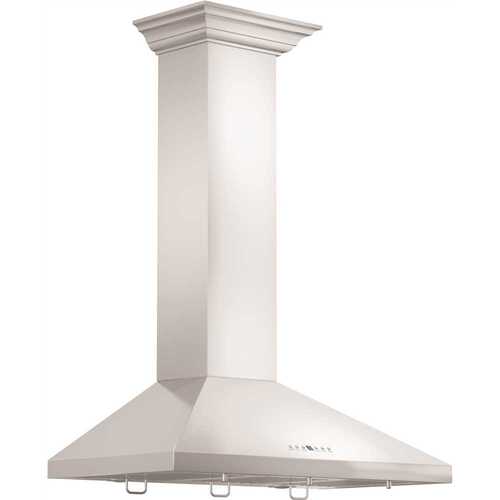 ZLINE Kitchen and Bath KL2CRN-36 36 in. 400 CFM Convertible Vent Wall Mount Range Hood with Crown Molding in Stainless Steel