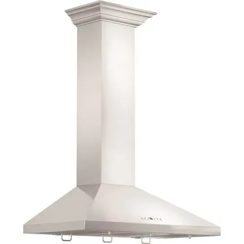 36 in. 400 CFM Convertible Vent Wall Mount Range Hood with Crown Molding in Stainless Steel