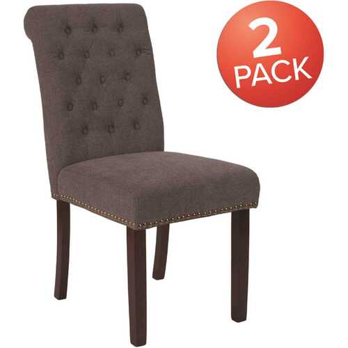 Dark Gray Fabric Dining Chairs