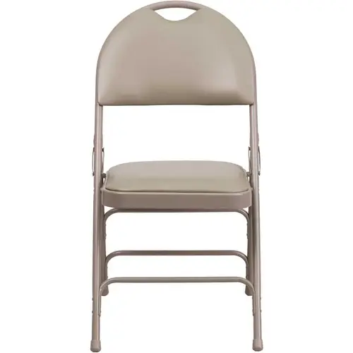 Gray Vinyl/Gray Frame Metal Folding Chair