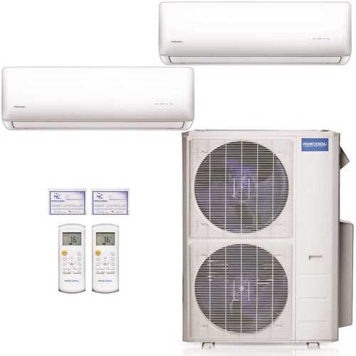 Olympus 42,000 BTU 2-Zone 3.5 Ton Ductless Mini-Split Air Conditioner and Heat Pump, 25 ft. Install Kit - 230V/60Hz