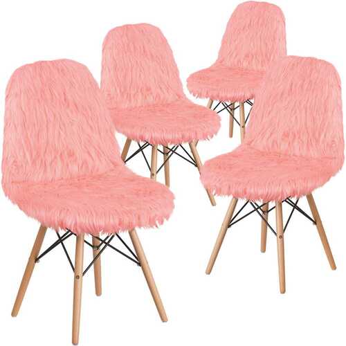 Carnegy Avenue CGA-DL-225906-HE-HD Hermosa Pink Furry Chair