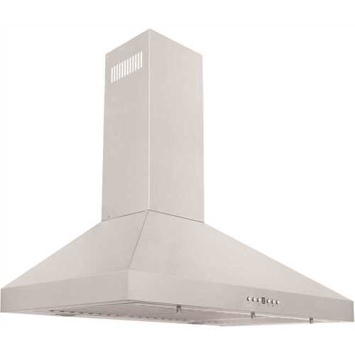 36 in. 400 CFM Convertible Vent Wall Mount Range Hood in Stainless Steel