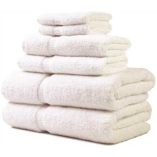 27 in. x 54 in. 14 lb. Bath Towel with Dobby Border in White - pack of 36