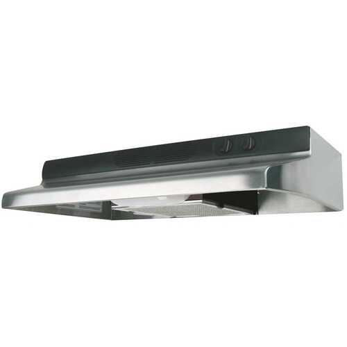 Quiet Zone 30 in. ENERGY STAR Certified Under Cabinet Convertible Range Hood with Light in Stainless Steel