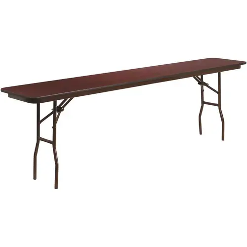 96 in. Mahogany Wood Table top Material Folding Banquet Tables Brown