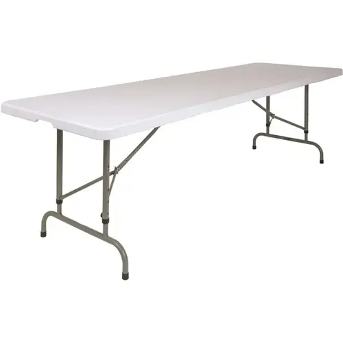 Carnegy Avenue CGA-RB-231466-GR-HD 96 in. Granite White Plastic Tabletop Metal Frame Folding Table