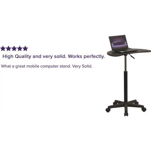 25 in. Rectangular Black Laptop Desk with Adjustable Height Feature