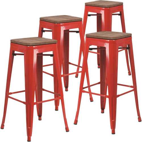 30 in. Red Bar Stool