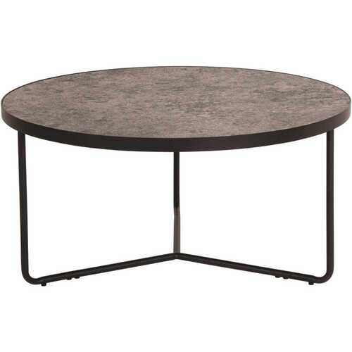 32 in. Concrete Medium Round Wood Coffee Table