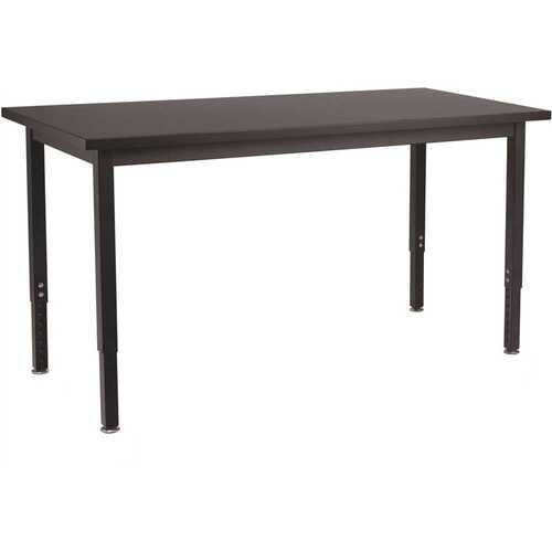 National Public Seating SLT3-2472C 24 in. x 72 in. Black Height Adjustable Heavy Duty Utility Table