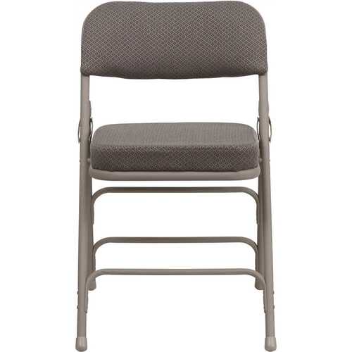 Flash Furniture CGA-HF3-14827-GR-HD Gray Fabric/Gray Frame Metal Folding Chair
