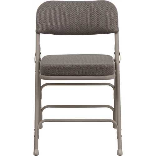 Gray Fabric/Gray Frame Metal Folding Chair