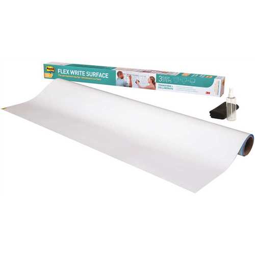 POST-IT FWS6x4 Flex Write Surface 6 ft. x 4 ft. Roll The Permanent Marker Whiteboard Surface