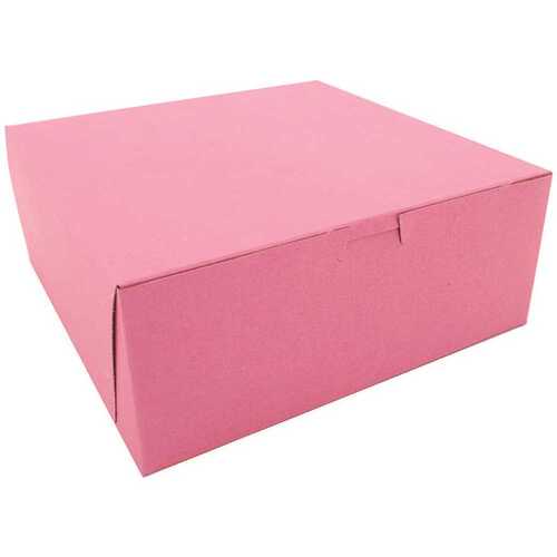 SOUTHERN CHAMPION TRAY COMPANY 0873 Pink Non-Window Bakery Box 10 x 10 x 4"