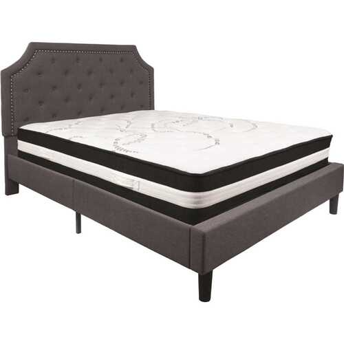 Flash Furniture CGA-SL-228511-DA-HD Dark Gray Queen Platform Bed and Mattress Set
