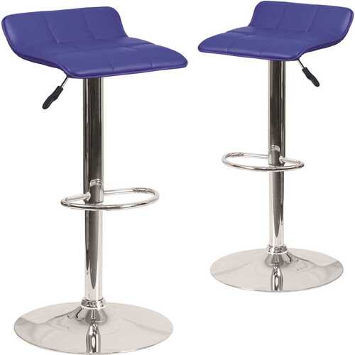 35.25 in. Blue Bar Stool Black