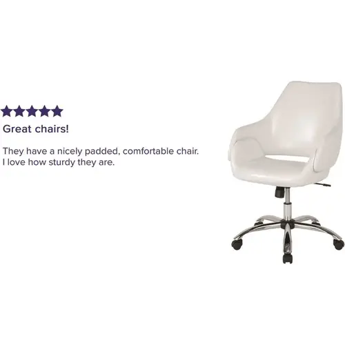 White Leather Office/Desk Chair