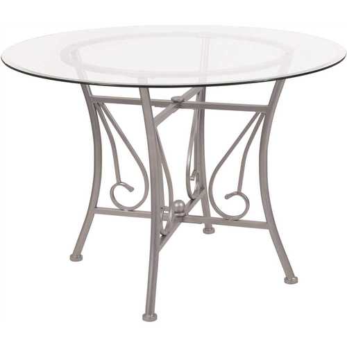 Clear Top/Black Frame Dining Table