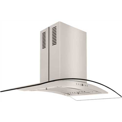 ZLINE Kitchen and Bath GL14i-30 30 in. 400 CFM Convertible Island Mount Range Hood in Stainless Steel and Glass