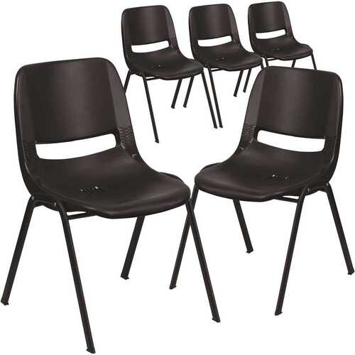 Black Plastic/Black Frame Plastic Stack Chairs