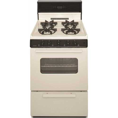 24 in. 2.97 cu. ft. Gas Range Burners in Biscuit