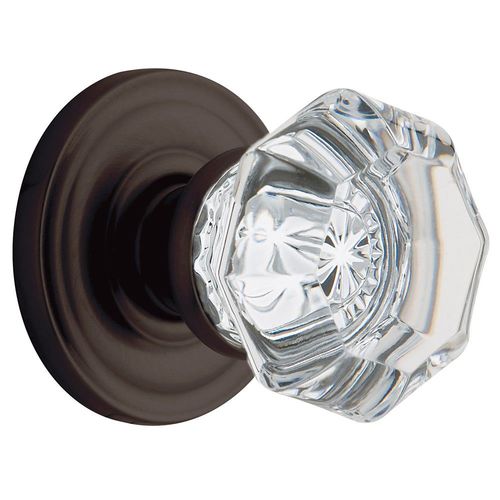 Estate Glass Knob Set w/5048 Rose Venetian Bronze