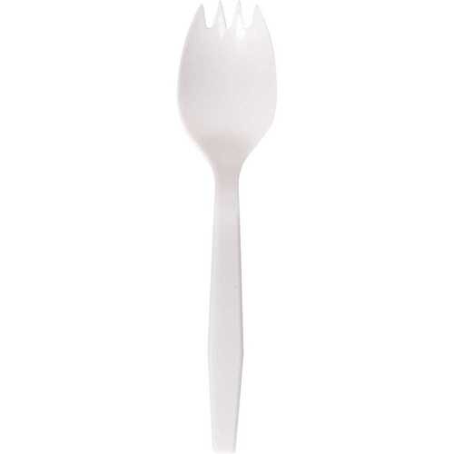 Polypropylene Individually Wrapped White Medium-Weight Spork