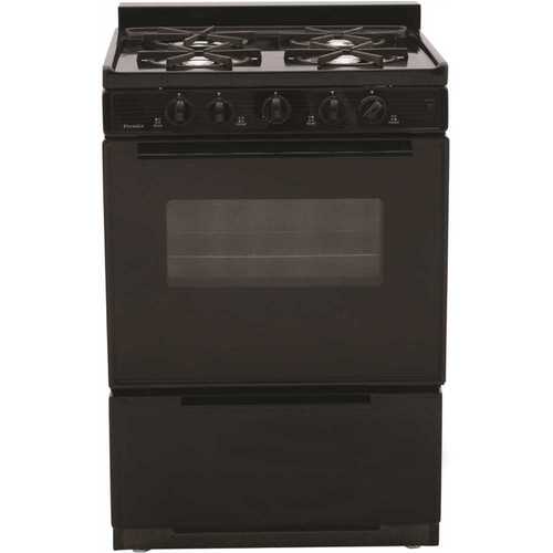 24 in. 2.97 cu. ft. Freestanding Gas Range in Black