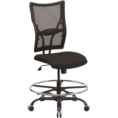 Fabric Adjustable Height Ergonomic Drafting Chair in Black