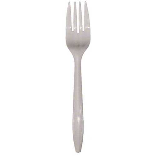 Fork PP Medium Weight White Poly Pack