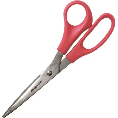 Westcott ACM40618 3.50 in. Red Stainless Steel Straight-Left/Right All Purpose Scissors