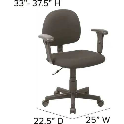 Fabric Swivel Office Chair in Black