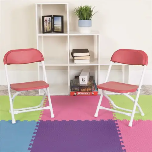 Burgundy Kids Plastic Folding Chairs