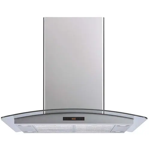 30 in. 475 CFM Convertible Island Mount Range Hood in Stainless Steel and Glass with Mesh Filters and Touch Control