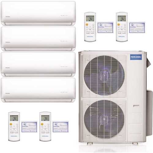 Olympus 39,000 BTU 3.25 Ton 4-Zone Ductless Mini-Split Air Conditioner and Heat Pump with 16 ft. Install Kit - 230V/60Hz