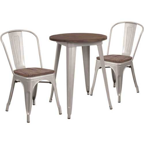 Silver Table and Chair Set