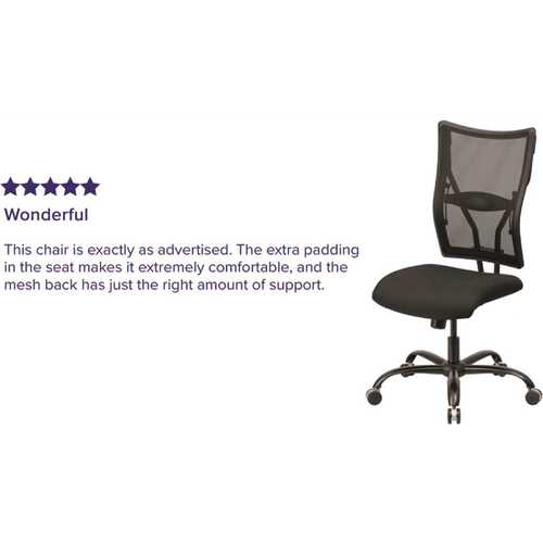 Fabric Adjustable Height Ergonomic Task Chair in Black