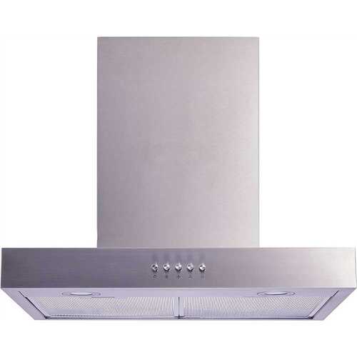 Winflo WR004C36 36 in. Convertible Wall Mount Range Hood in Stainless Steel with Mesh Filters and Push Button Control