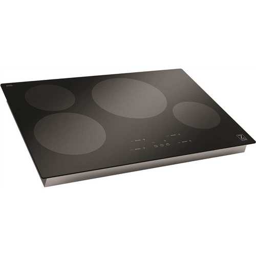 30 in. 4 Burner Top Control Induction Cooktop in Black Glass