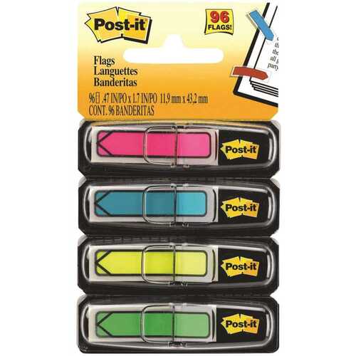 POST-IT MMM684ARR4 Bright Colors 1/2 in. Arrow Flags, Assorted